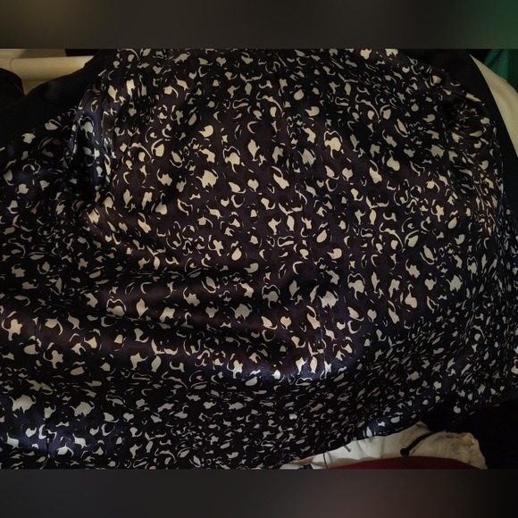 Dennis Basso Midi Trench Women,Navy Blue Satin Detachable Hood ZipUp, Pckts,M - Picture 11 of 14